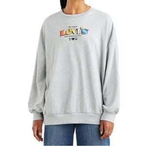 Levi's Women's Grey Graphic Prism Sweatshirt in XS (Oversized)